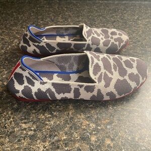 Rothy's Kids Slip On Flats, Gray Animal Print Style Casual Ballet Flats US 4